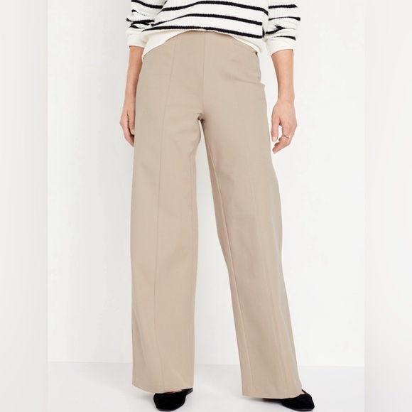 NWT! Mocha Taffy High-Waisted Pull-On Pixie Wide-Leg Pants - Picture 1 of 14